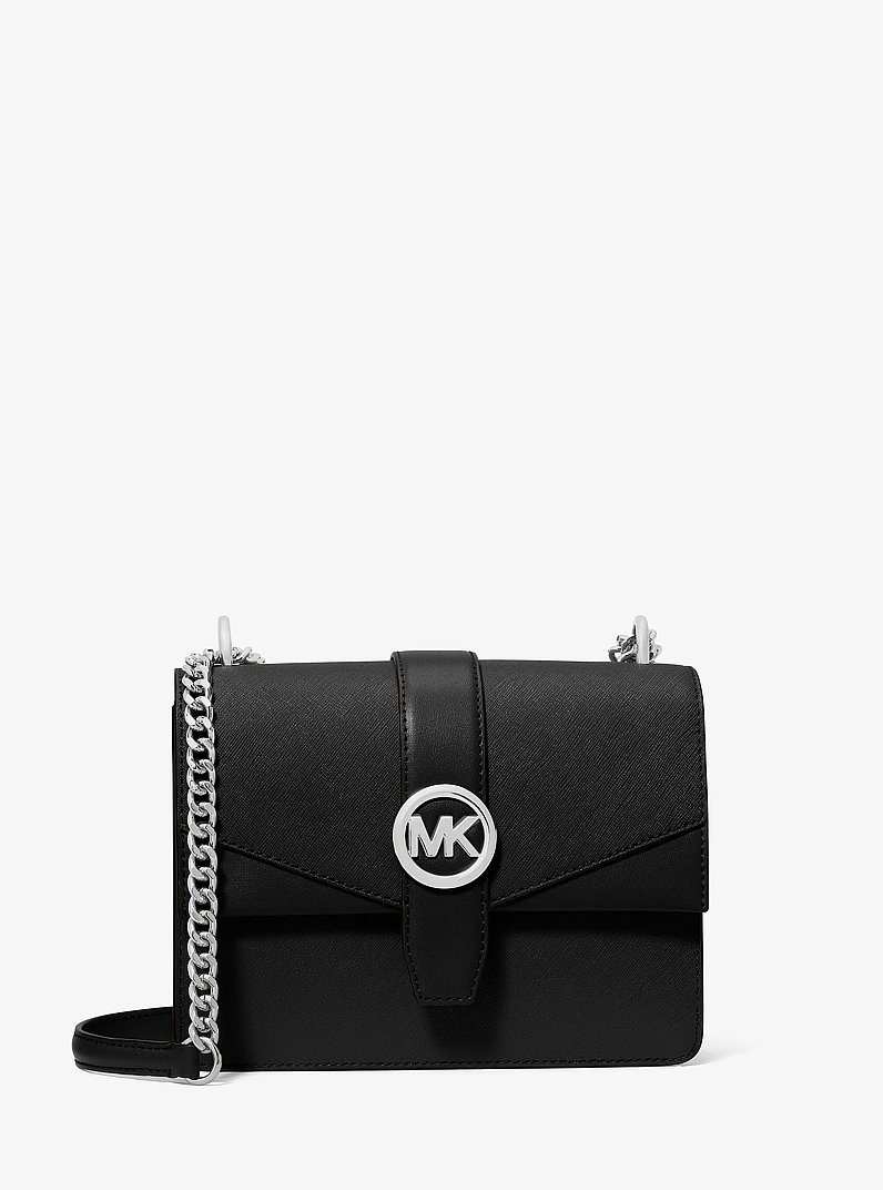 Petit sac &agrave; bandouli&egrave;re Greenwich en cuir Saffiano in NOIR | Michael Kors
