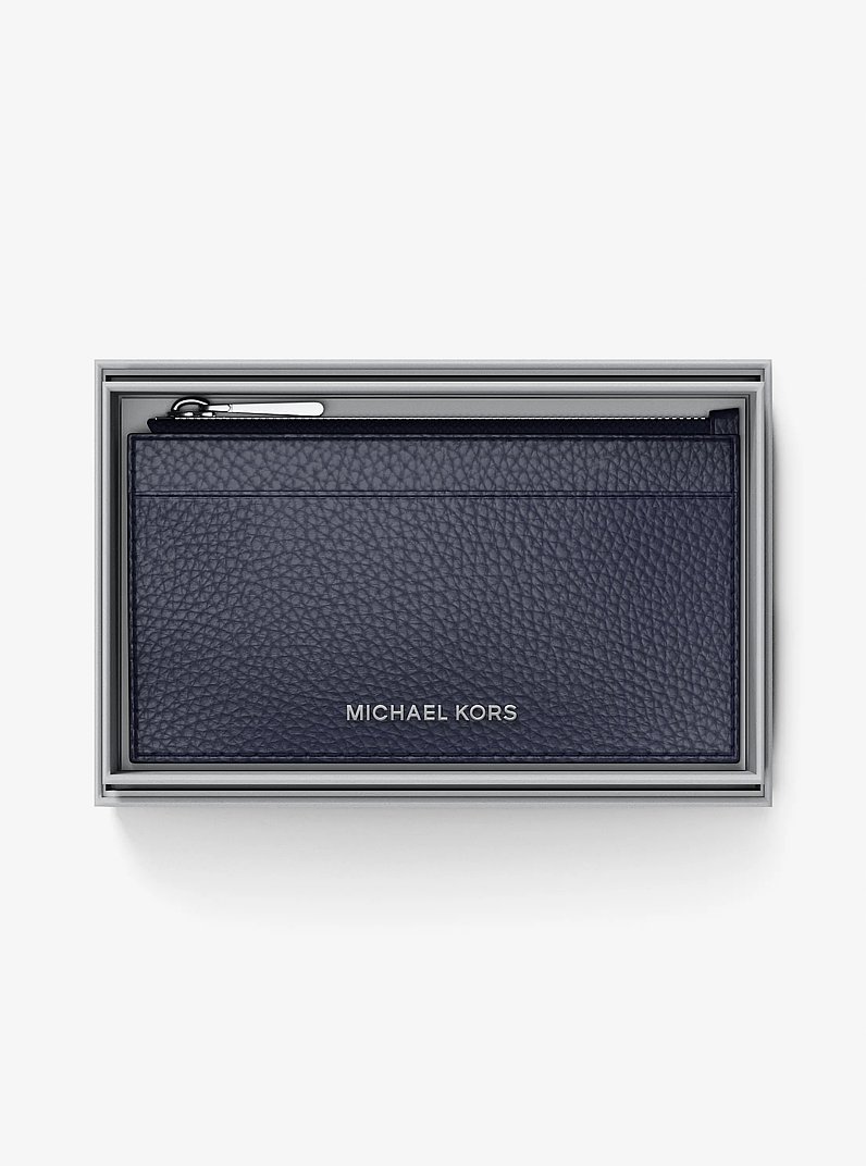Tarjetero Jet Set peque&ntilde;o de piel granulada in VESTIDO AZUL | Michael Kors