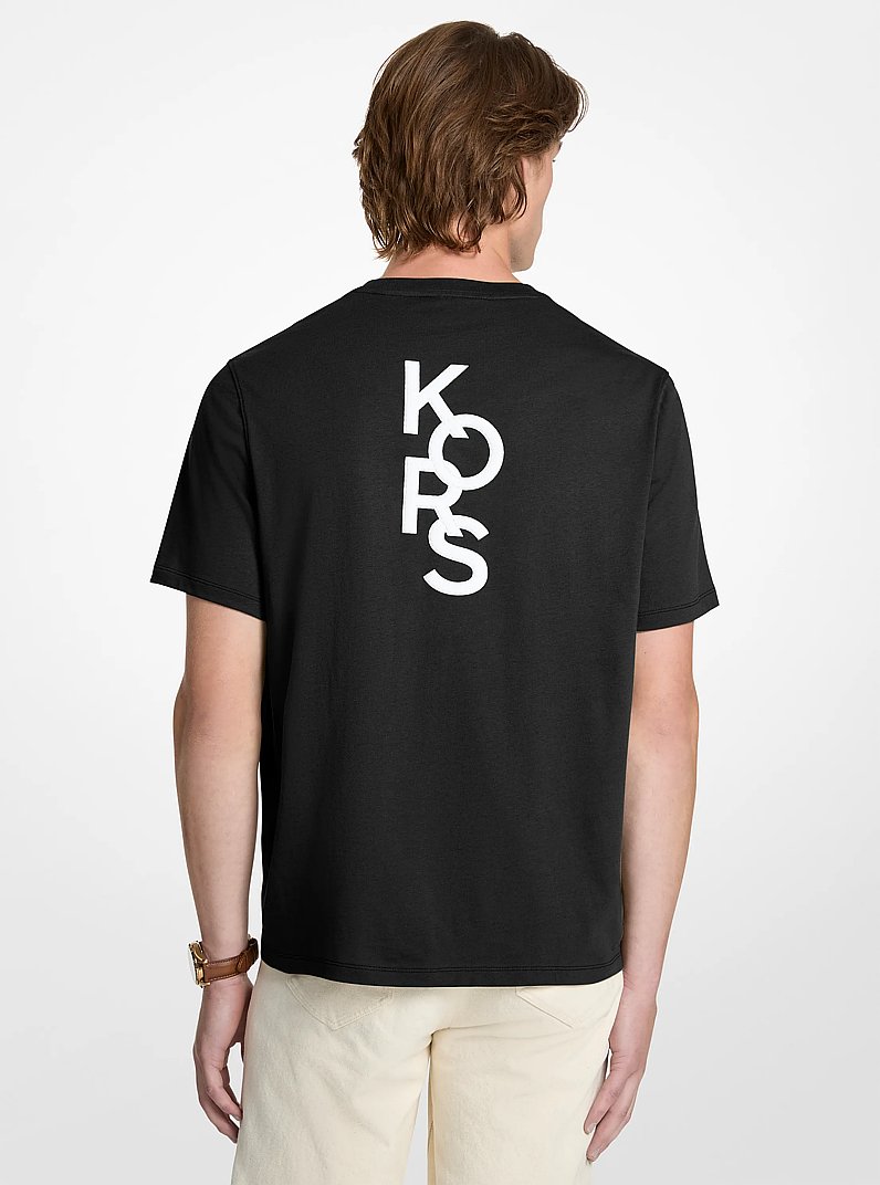Camiseta de jersey de algod&oacute;n con logotipo gr&aacute;fico in NEGRO | Michael Kors