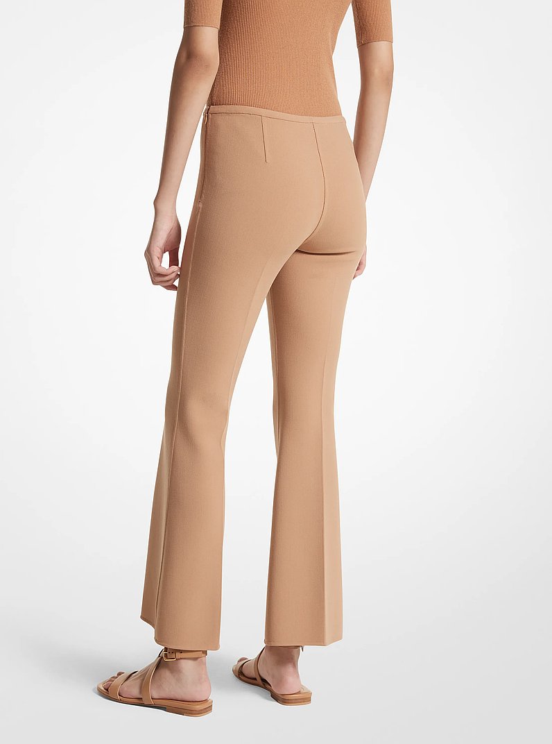 Double Faced Stretch Wool Cropped Pants in SUNTAN | Michael Kors