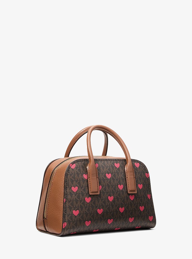 Ashton Small Printed Signature Logo Messenger Bag in BROWN | Michael Kors