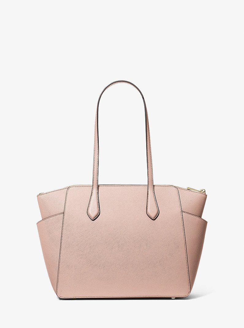Sac fourre-tout Marilyn de taille moyenne en cuir Saffiano in ROSE P&Acirc;LE | Michael Kors
