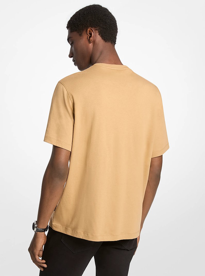 T-shirt en coton &agrave; imprim&eacute; in POIL DE CHAMEAU FONC&Eacute; | Michael Kors