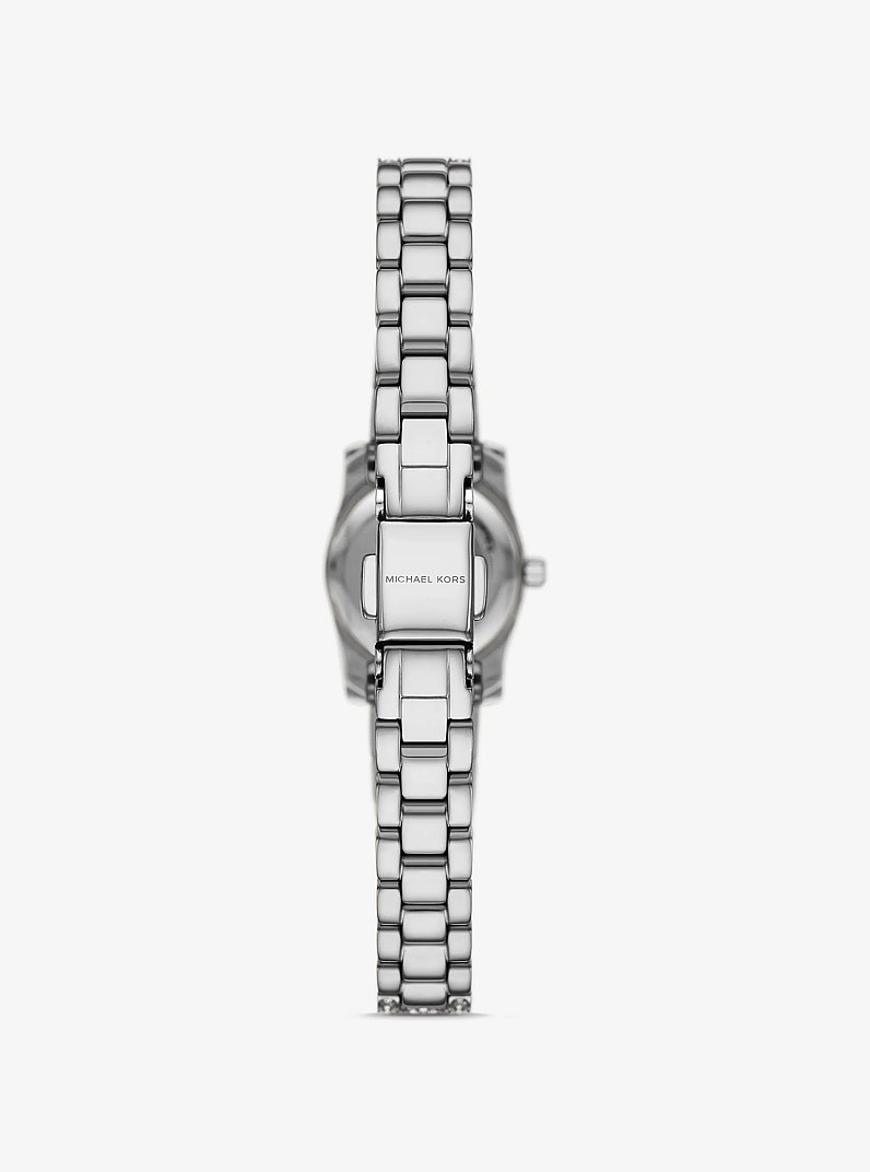 Mini Lexington Pav&eacute; Silver-Tone Watch in SILVER | Michael Kors