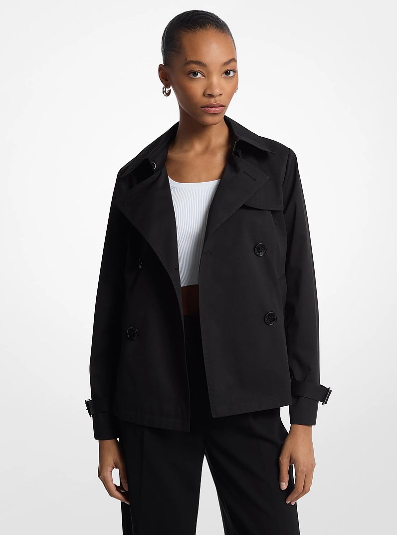 Cropped Trench Coat in BLACK | Michael Kors