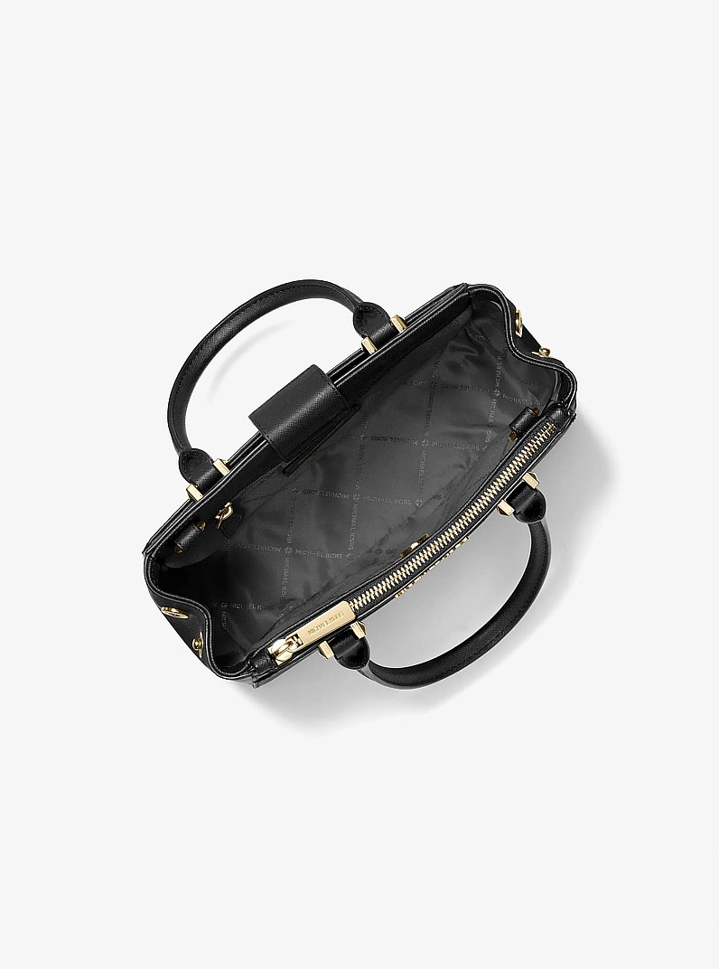 Gibson Small Saffiano Leather Satchel in BLACK | Michael Kors