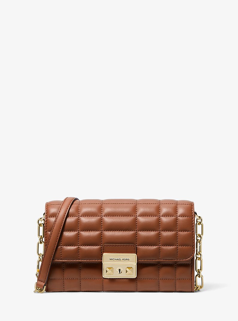 Borsa a tracolla Tribeca convertibile in pelle in CUOIO | Michael Kors