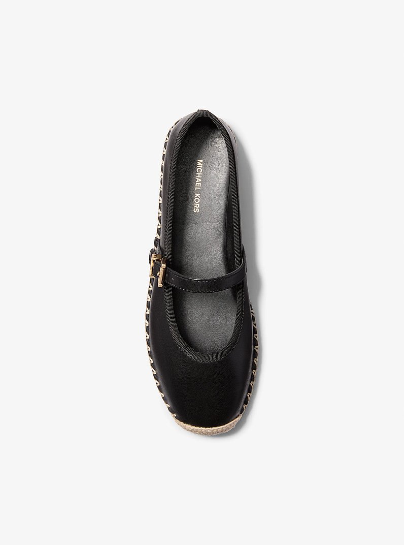 Lynn Leather Ballet Espadrille in BLACK | Michael Kors