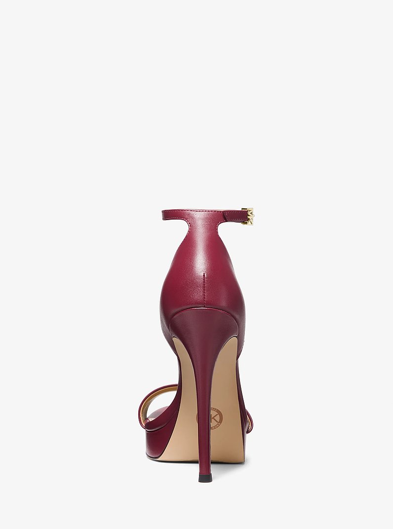 Jordyn Leather Platform Sandal in MULBERRY | Michael Kors
