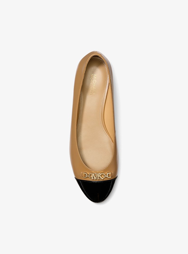 Rebecca Flex Leather Ballet Flat in HUSK | Michael Kors