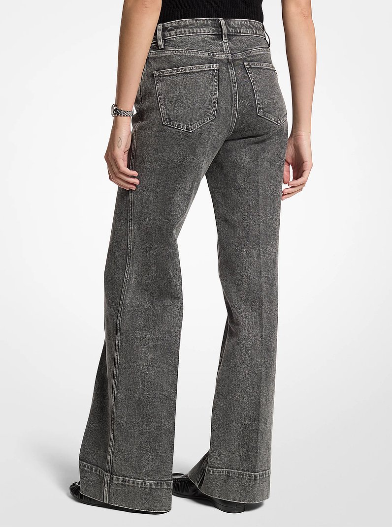 Grace High-Rise Denim Flared Jeans in GRAPHITEWSH | Michael Kors