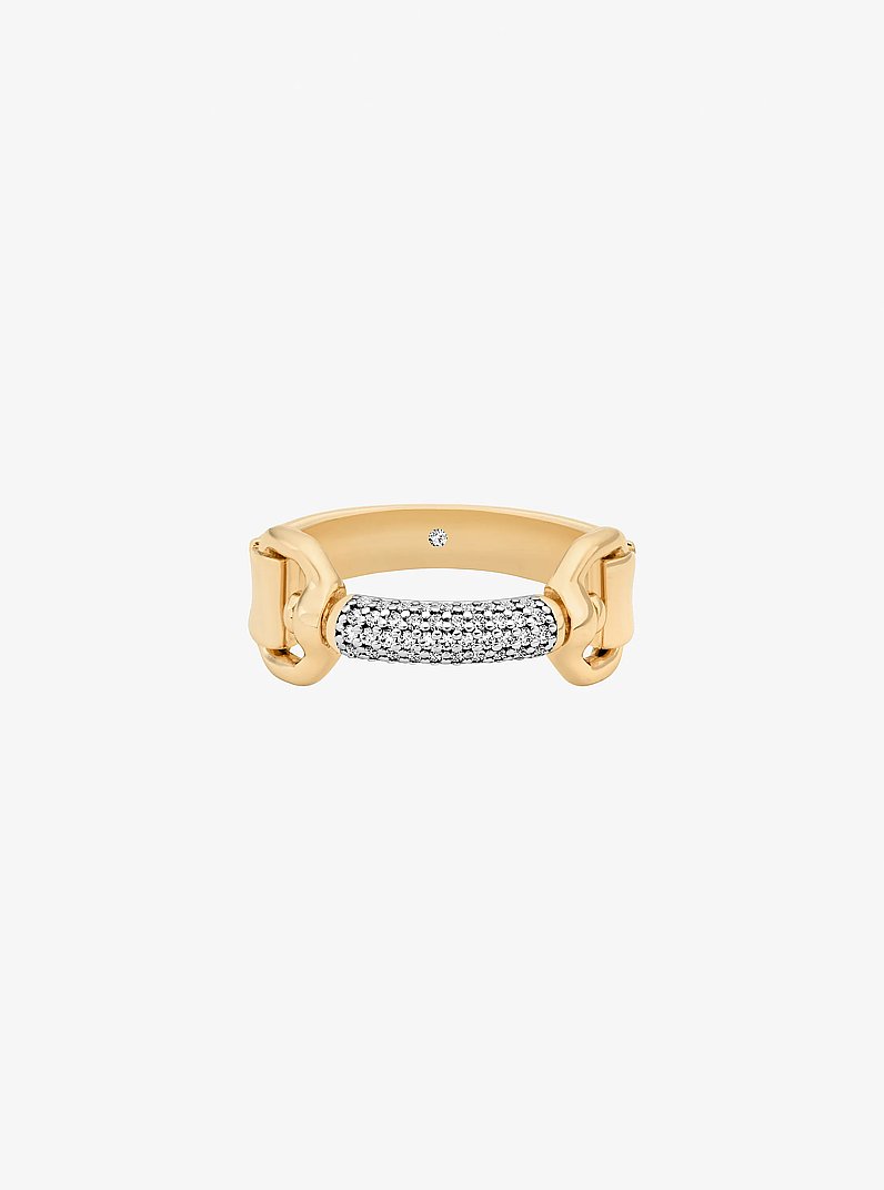 Pav&eacute; Horsebit Ring in OR | Michael Kors