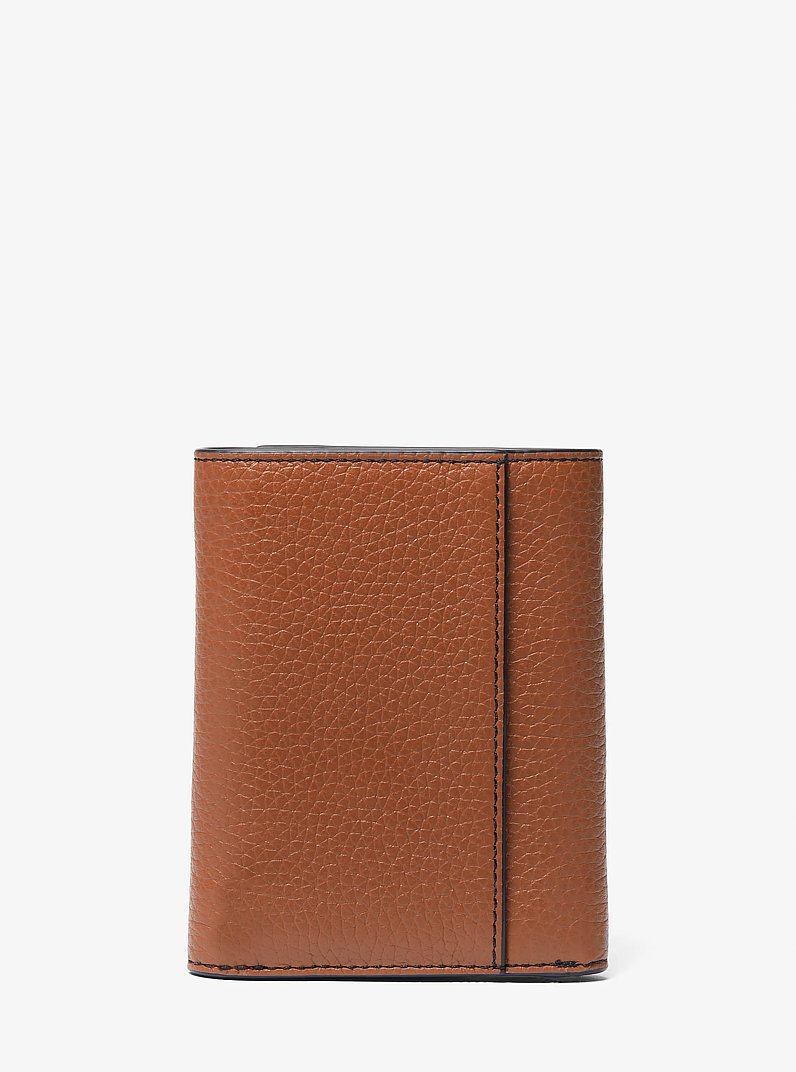 Hudson Pebbled Leather Tri-Fold Wallet in LUGGAGE | Michael Kors