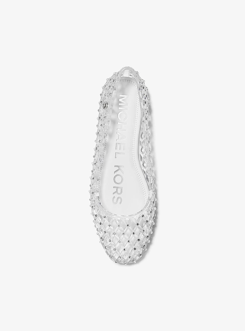 Pixie Embellished Jelly Ballet Flat in CLEAR | Michael Kors