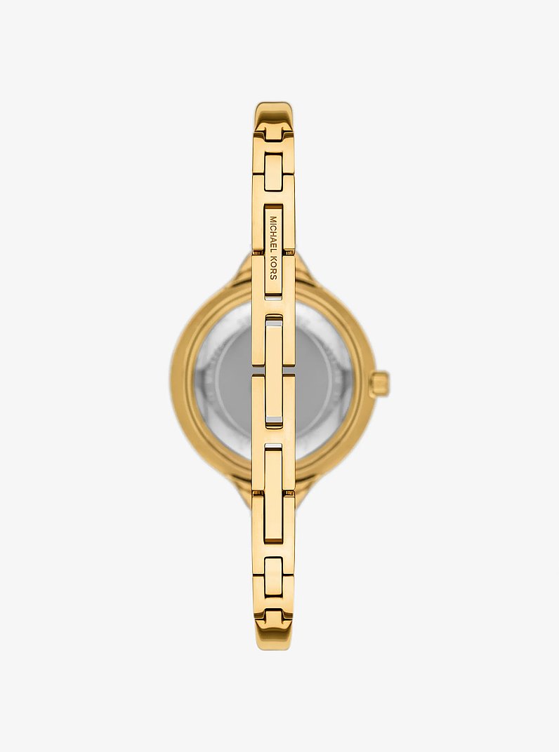 Mini Izzy Pav&eacute; Gold-Tone Watch and Interchangeable Bezel Set in GOLD | Michael Kors