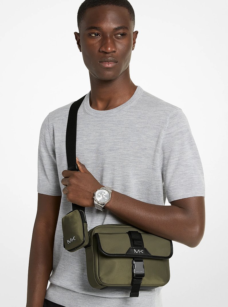 Brooklyn Recycled Nylon Utility Crossbody Bag in OLIVE | Michael Kors
