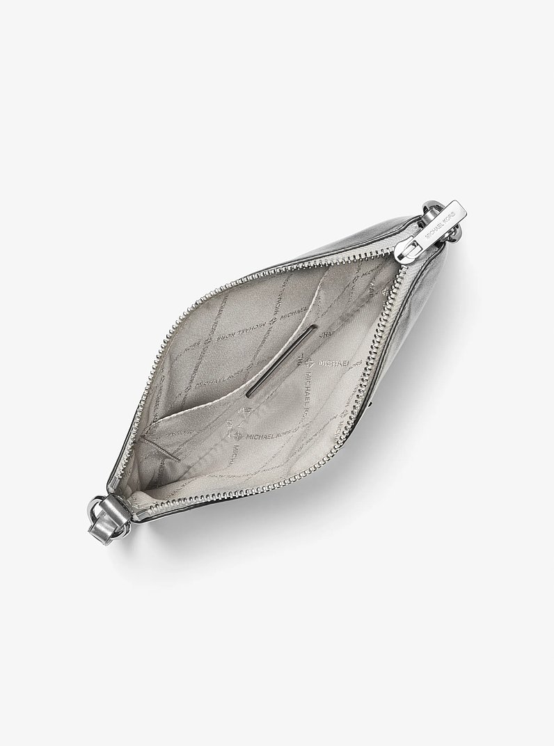 Jet Set Small Metallic Wristlet in SILVER | Michael Kors