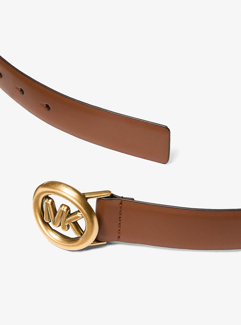 Logo Leather Belt in LUGGAGE | Michael Kors