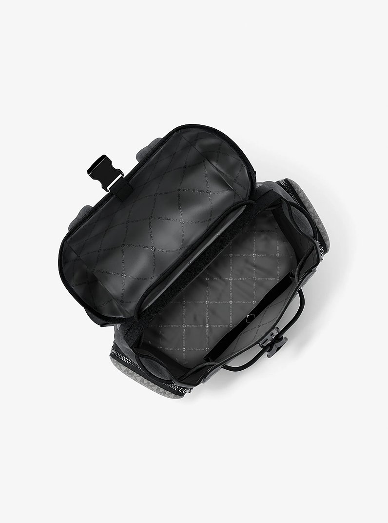 Cooper Medium Signature Logo City Backpack in PG/BLK MUL | Michael Kors