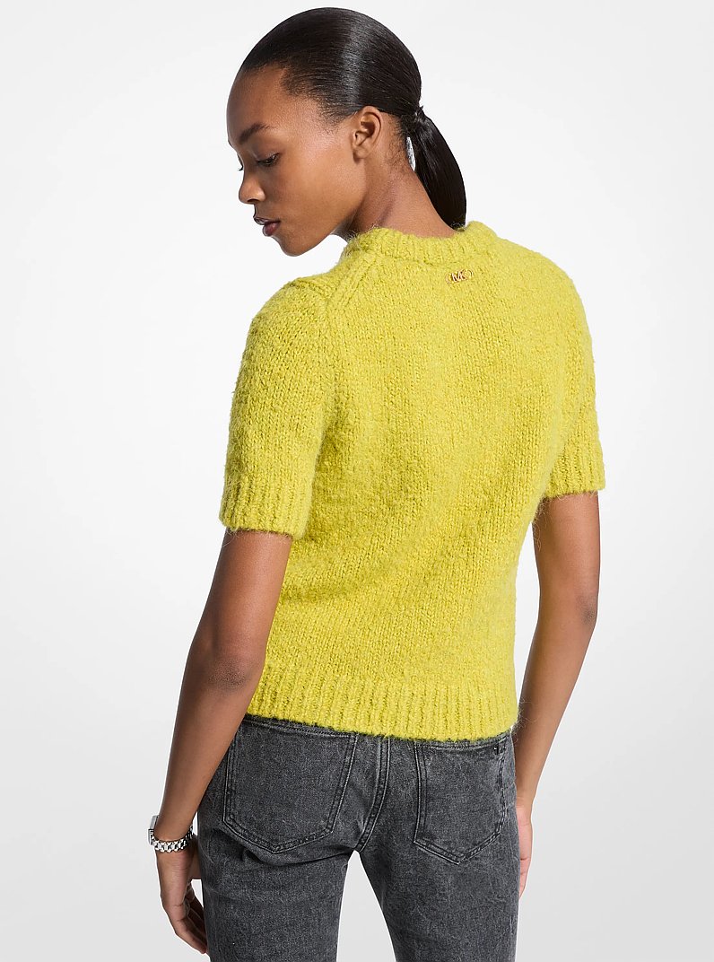 Knit Short-Sleeve Sweater in APPLE | Michael Kors