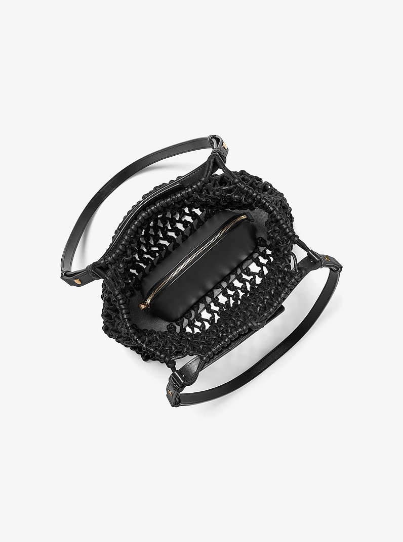 Loli Macram&eacute; Shoulder Bag in BLACK | Michael Kors