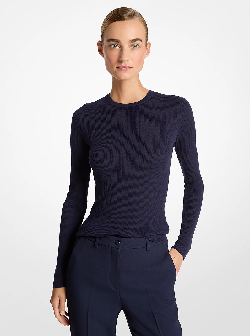 Hutton Featherweight Cashmere Sweater in MARITIME | Michael Kors