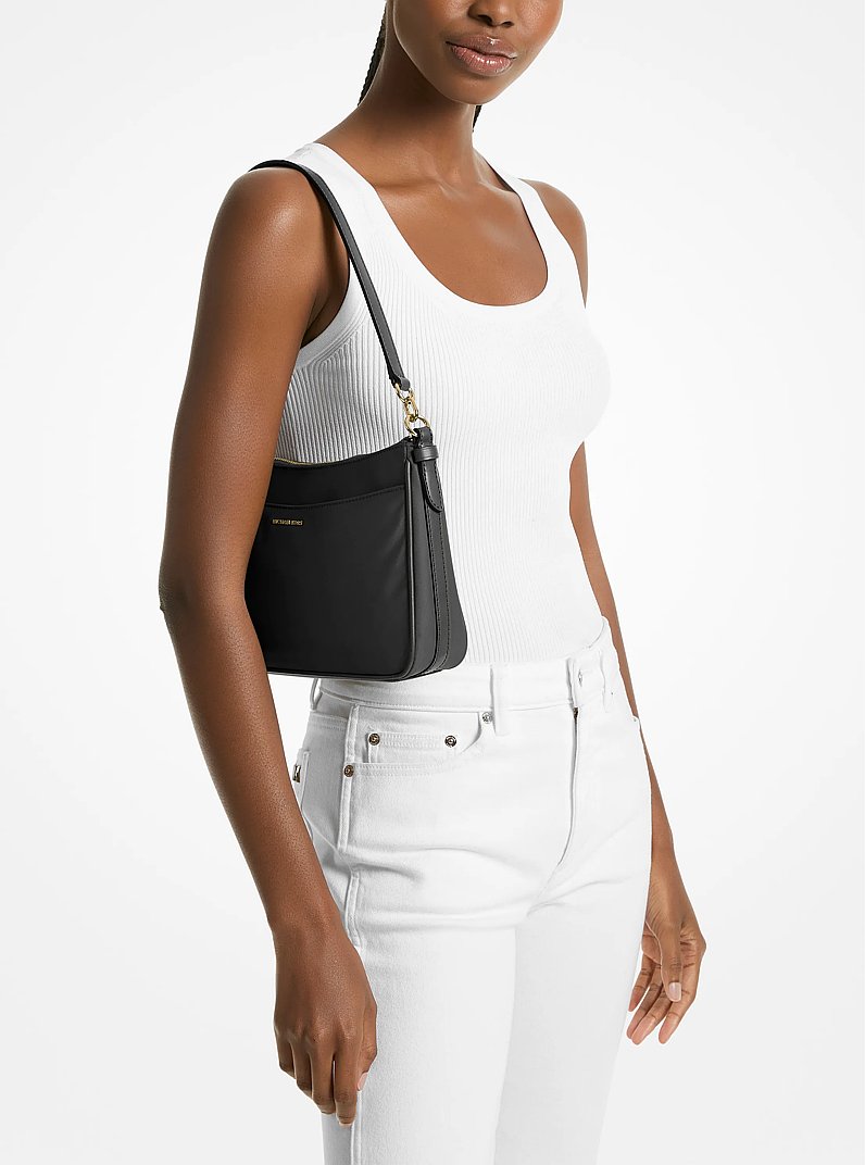 Jet Set Medium Nylon Convertible Pochette in BLACK - Sale