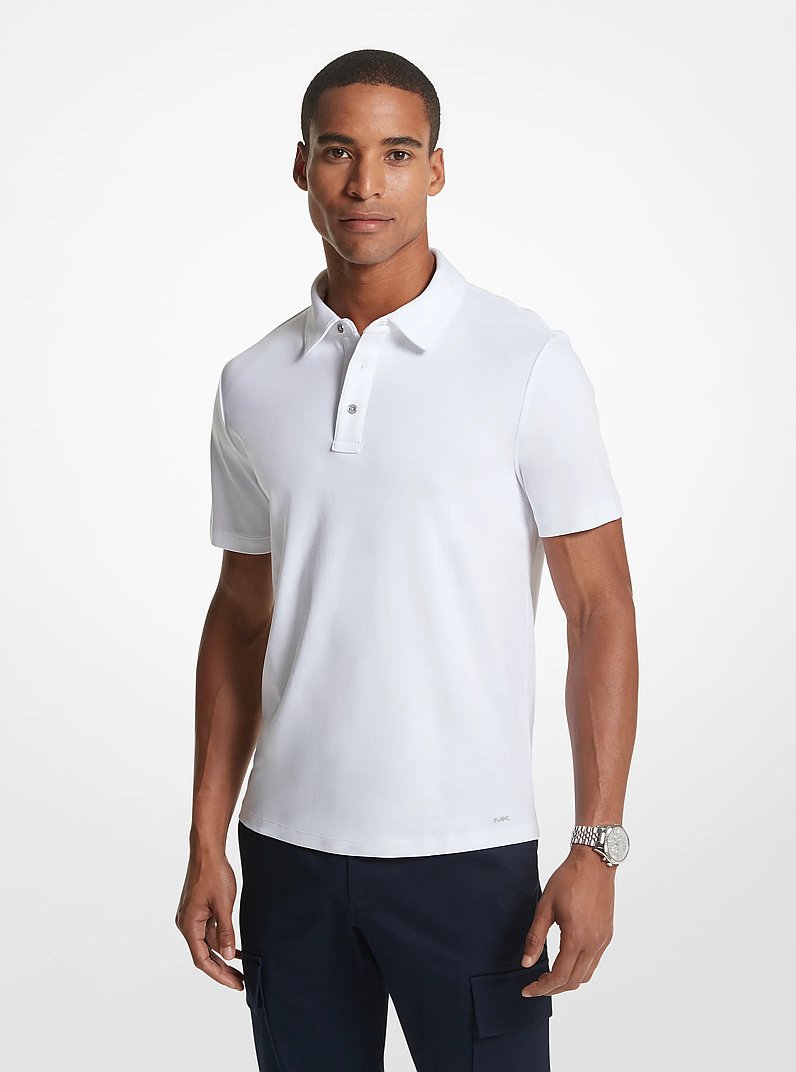 Cotton Polo Shirt in WHITE | Michael Kors