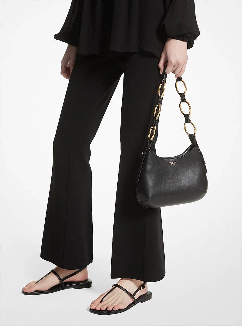 Bardot Mini Leather Hobo Shoulder Bag in BLACK | Michael Kors