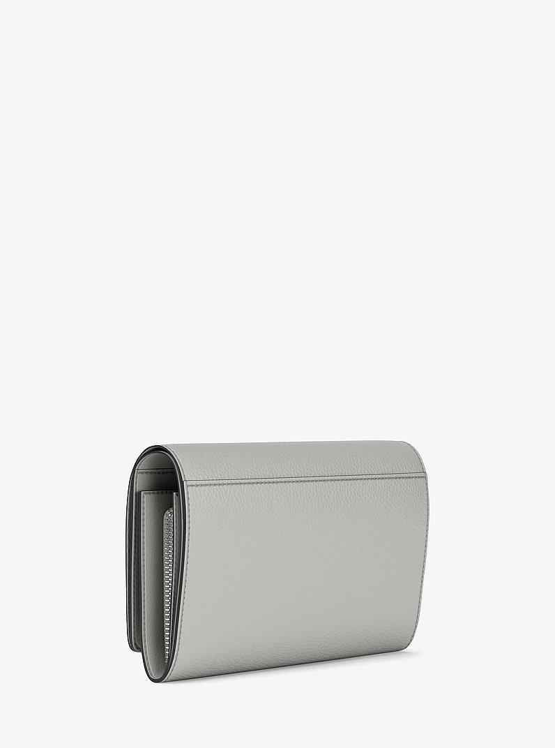 Brieftasche Jet Set Large aus gekrispeltem Leder in STEINGRAU | Michael Kors