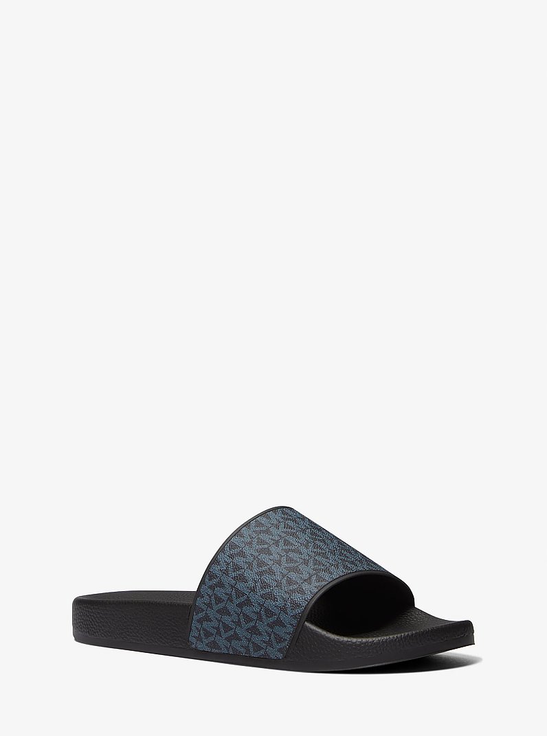 Dawson Signature Logo Slide Sandal in ADMRL/PLBLUE | Michael Kors