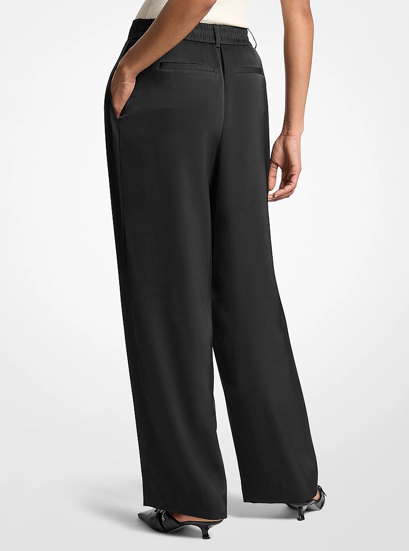 Pleated Satin Pants in NEGRO | Michael Kors