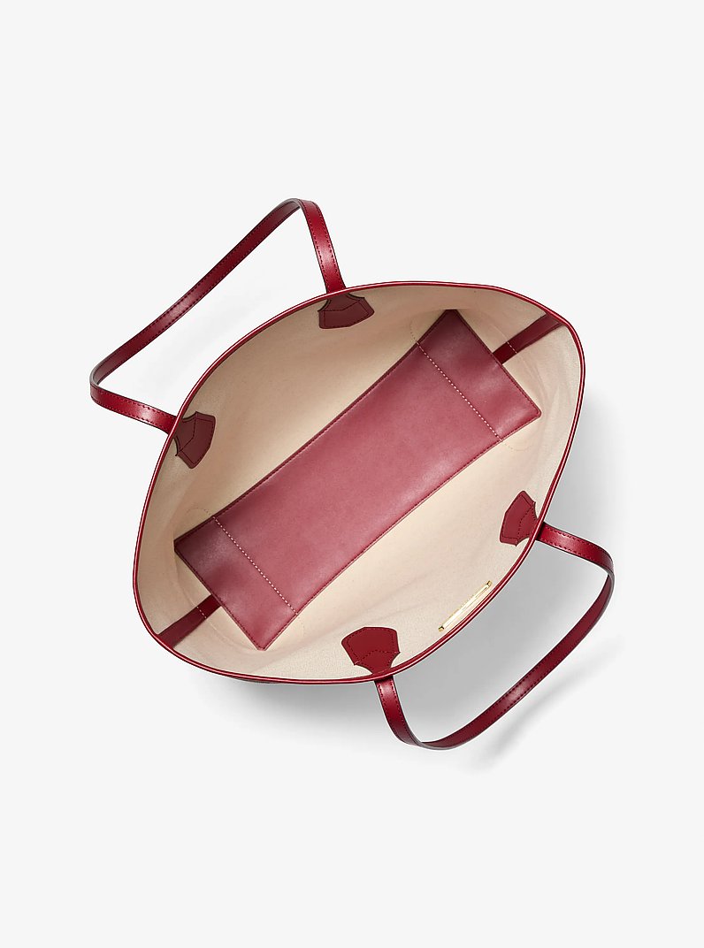 Eva Large Ombr&eacute; Signature Logo Tote Bag in CHERRY | Michael Kors