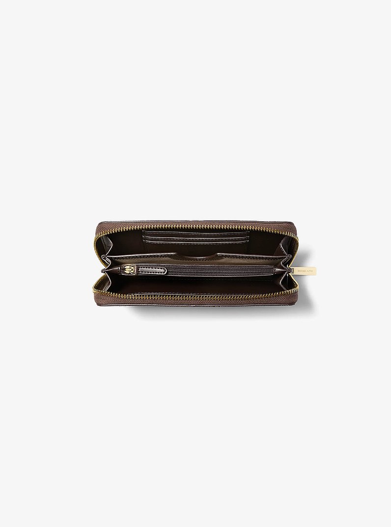 Jet Set Medium Two-Tone Signature Logo Wallet in BROWN MULTI | Michael Kors