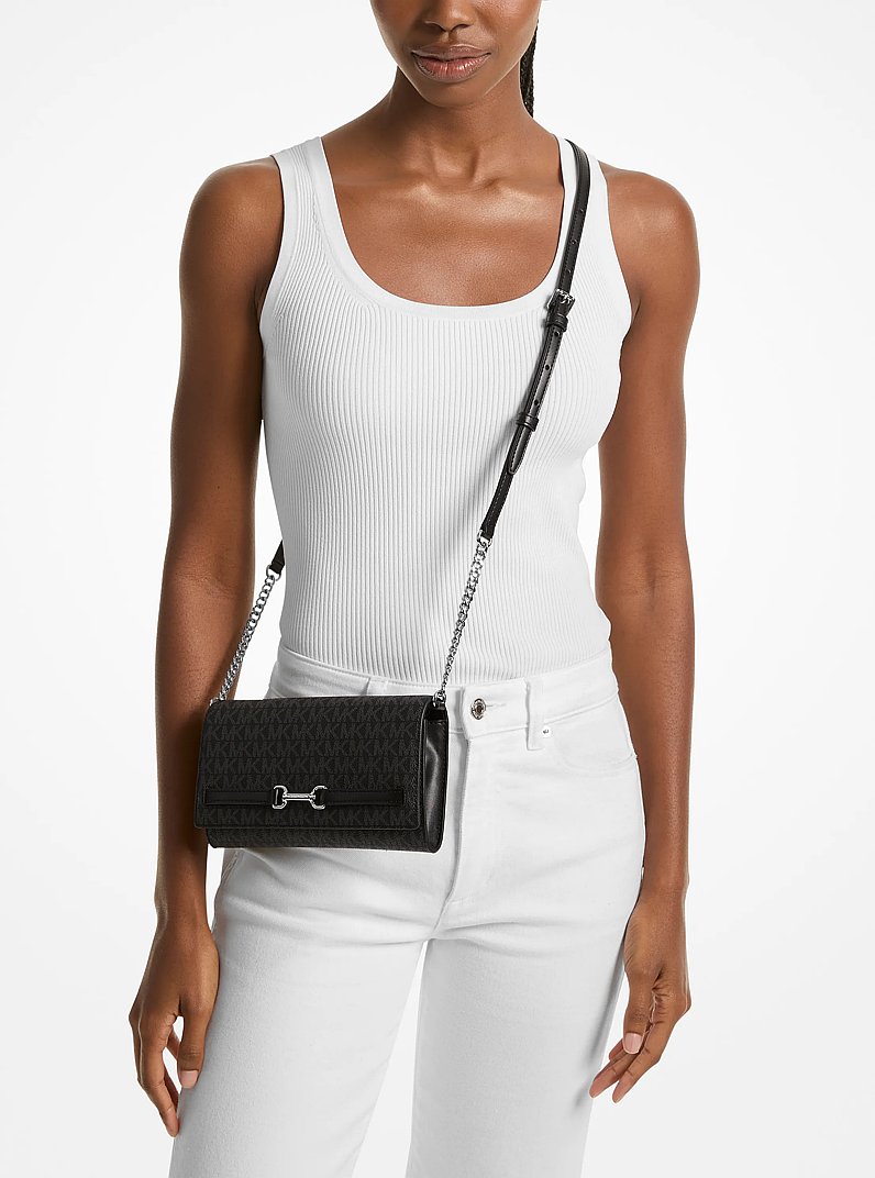 Bolso cruzado Carson grande transformable con logotipo de la marca in NEGRO | Michael Kors