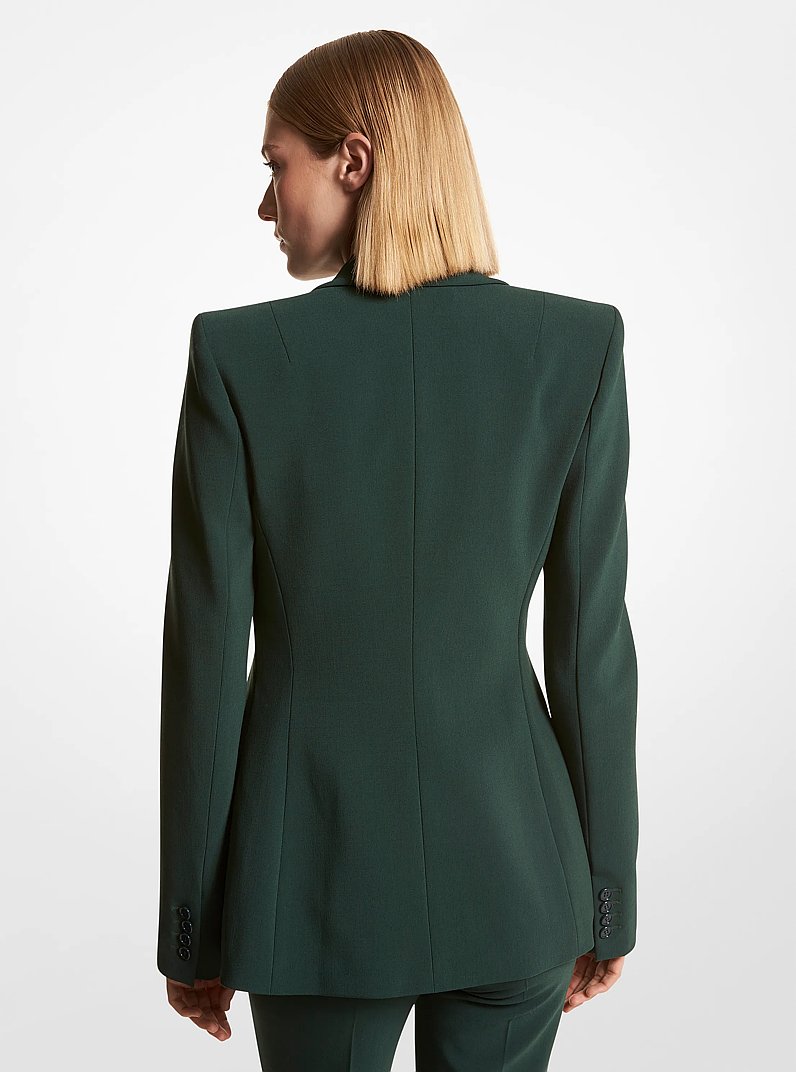 Georgina Stretch Pebble Crepe Blazer in FOREST | Michael Kors