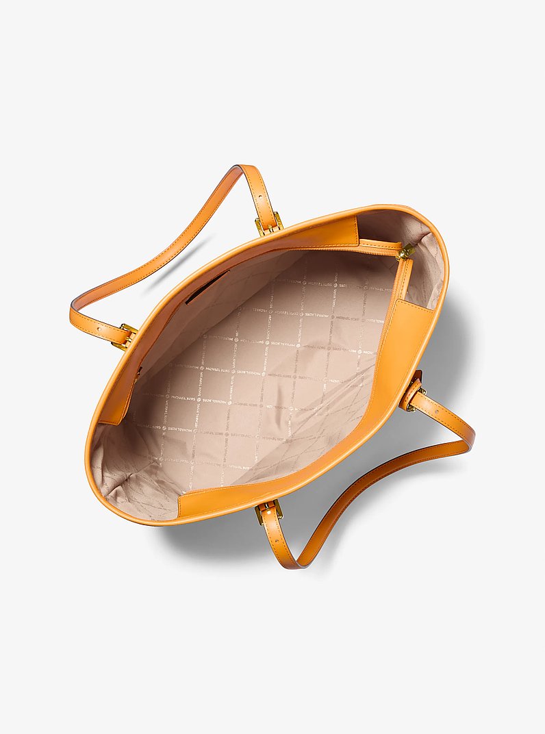 Jet Set Large Printed Signature Logo Tote Bag in POP ORANGE | Michael Kors