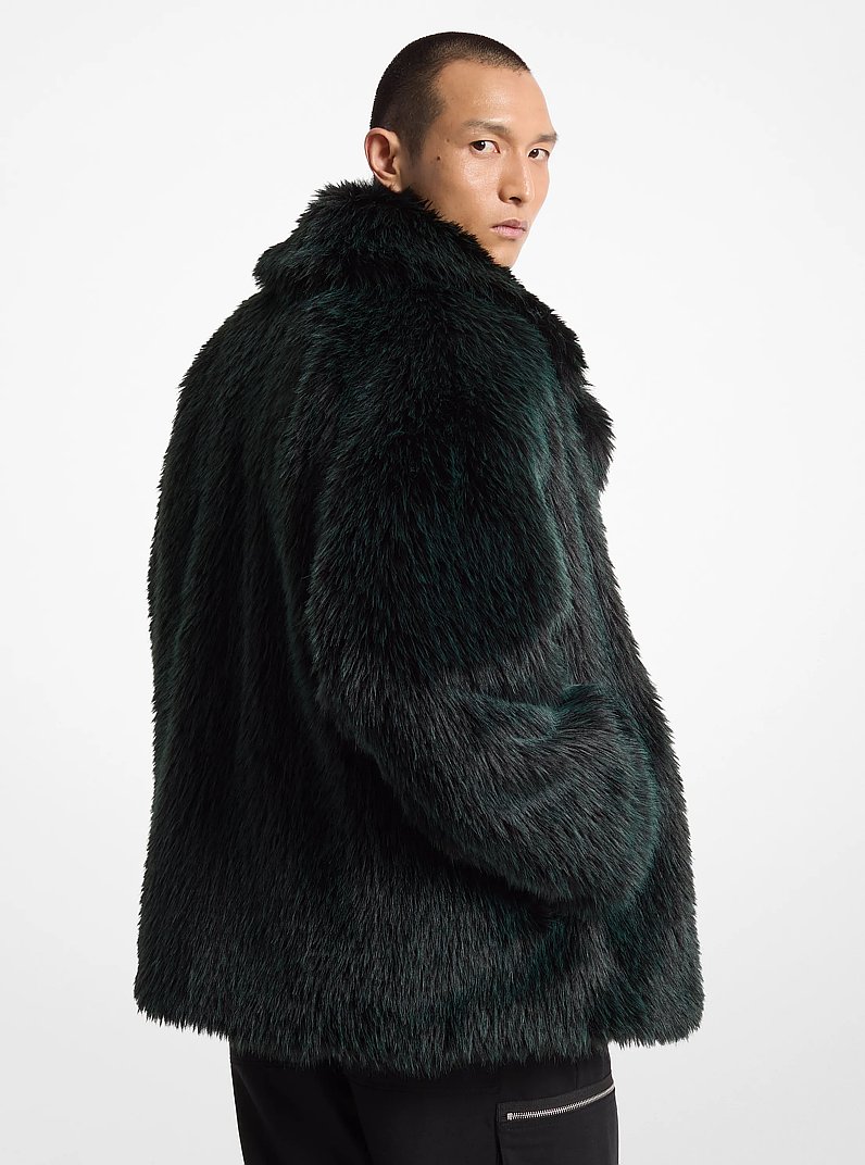 Faux Fur Peacoat in DARK EMERALD | Michael Kors