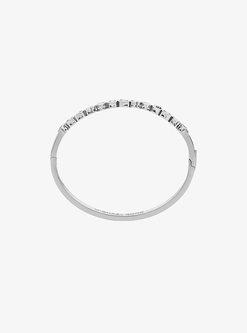 Pav&eacute; Heart Bangle in SILVER | Michael Kors