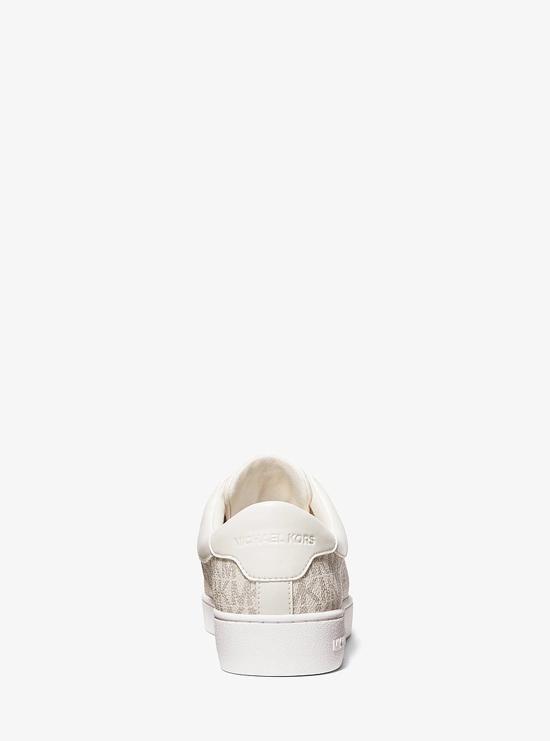 Keaton Signature Logo Zip-Up Sneaker in VANILLA | Michael Kors