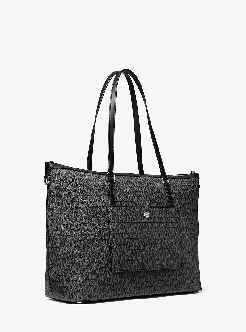 Grand sac fourre-tout Heritage &agrave; logo in NOIR/BLANC | Michael Kors