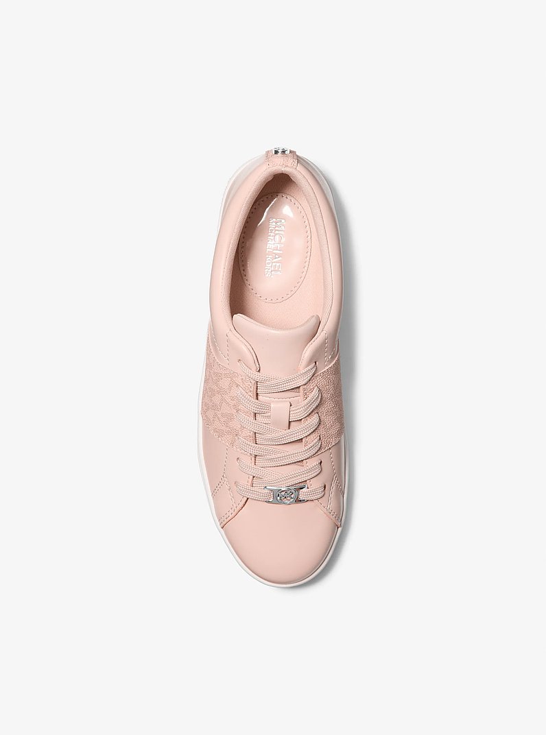 Sneaker Keaton con righe e stampa logo in ROSA TENUE | Michael Kors