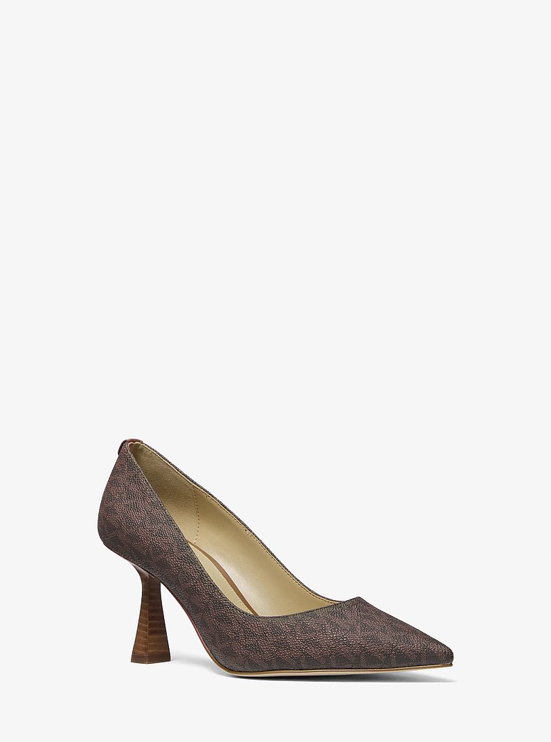 Amali Signature Logo Pump in BROWN | Michael Kors
