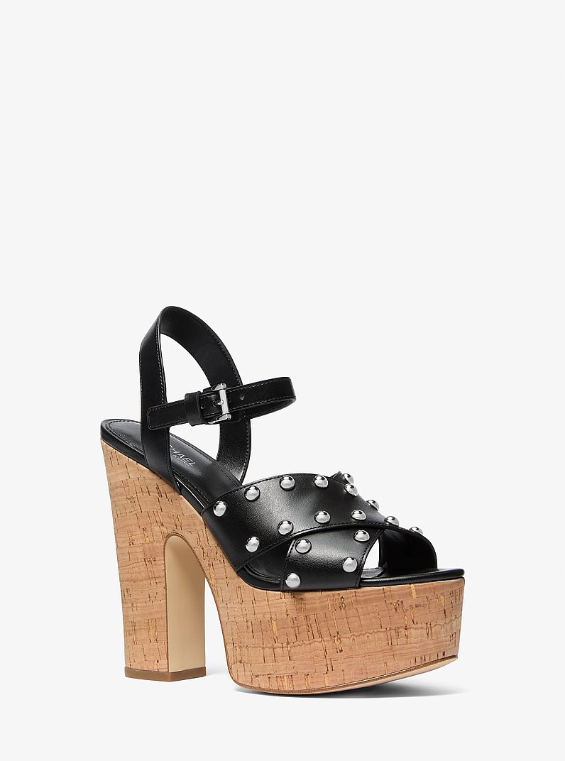 Selah Studded Platform Sandal in BLACK | Michael Kors
