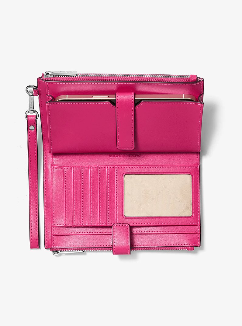 Jet Set Large Ombr&eacute; Signature Logo Wristlet in DRAGONFRUIT | Michael Kors