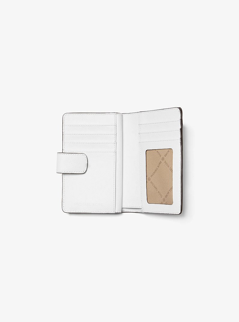 Cartera mediana de piel de grano cruzado in BLANCO INTENSO | Michael Kors