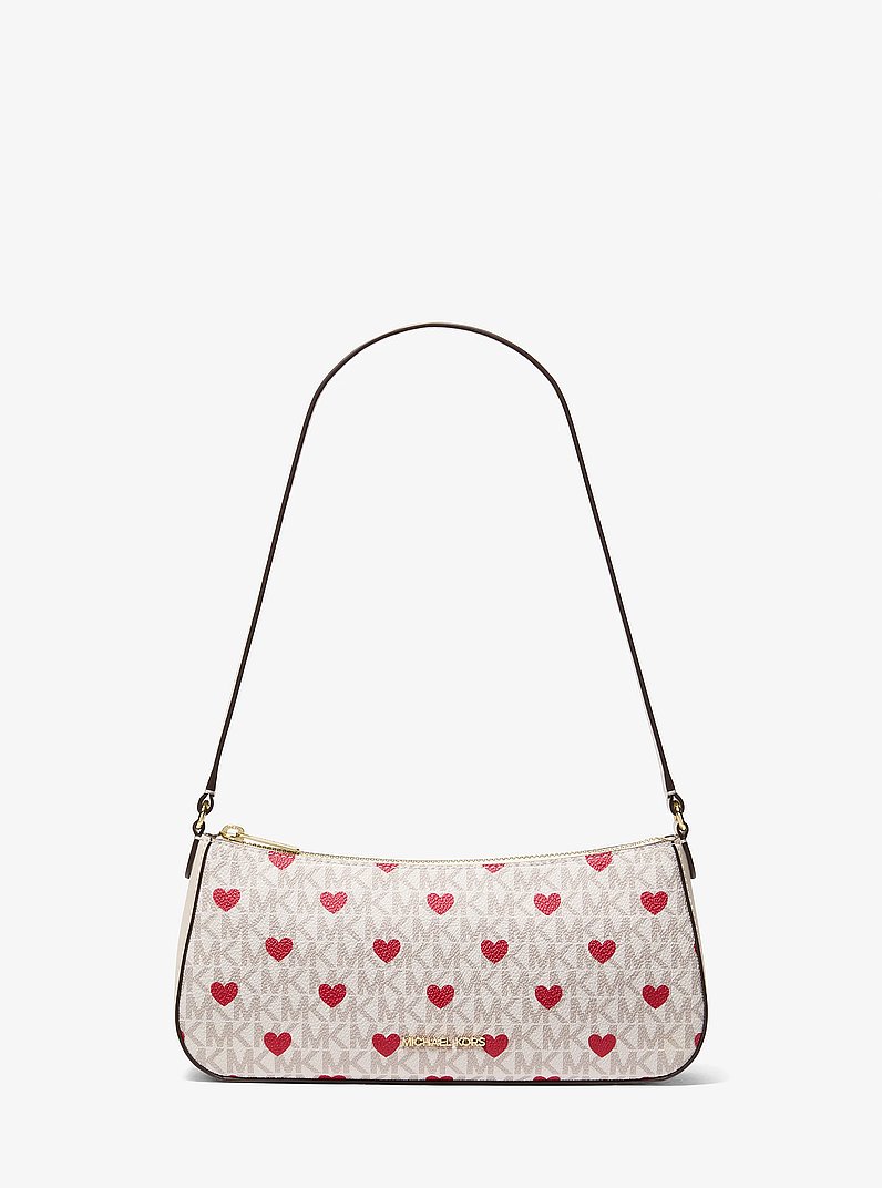 Sammy Small Printed Signature Logo Pochette in LT CREAM | Michael Kors