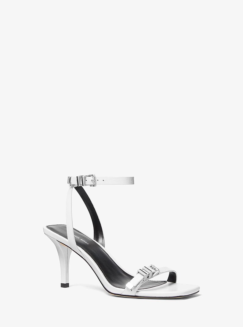 Darrington Crackled Leather Sandal in OPTIC WHITE | Michael Kors