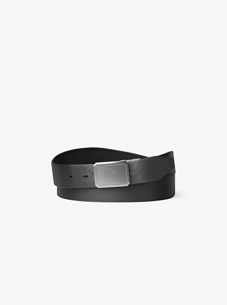 Reversible Leather Belt in BLACK/BLACK | Michael Kors