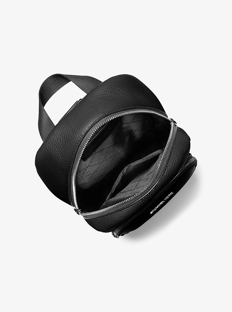 Cooper Pebbled Leather Sling Pack in BLACK | Michael Kors